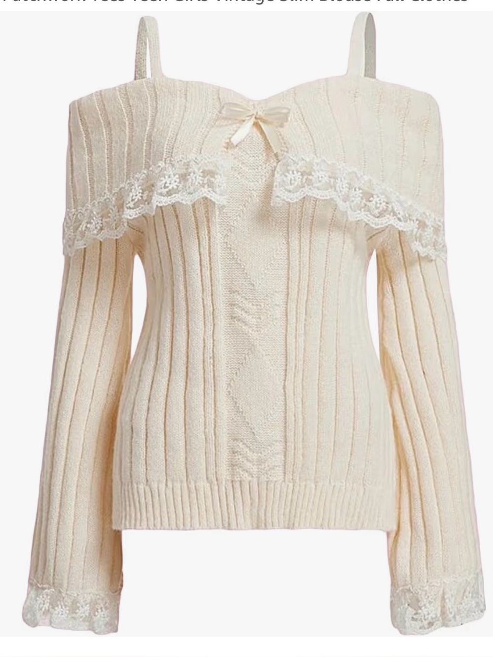 Off Shoulder Lace Sweater